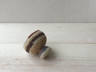 knit glass / クリーム　ベージュ　ブラウンの画像