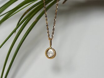 [送料無料]Round Rose cut Diamond Necklace milgrain(K18YG、0.26ct)の画像