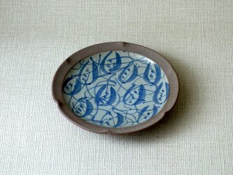 輪花皿（呉須絵 つる花紋）の画像