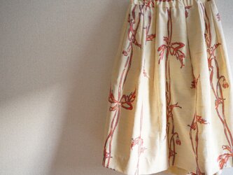 旅するほおずきスカート　着物リメイクの画像