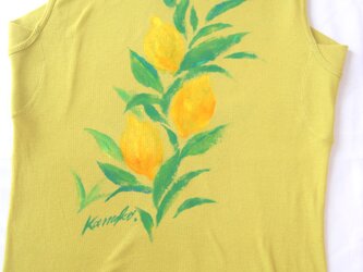 檸檬香るワタシのリメイク　注文　手描きシャツ　一点物　持ち込みの画像