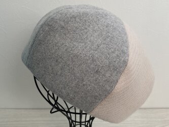 TOPI ウールのベレー帽（グレー✖️ホワイト）の画像