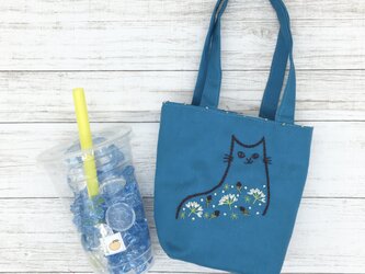 カフェバッグ 　花猫の画像