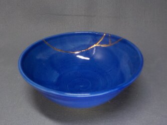 ご飯茶碗　１８　瑠璃釉金継ぎの画像