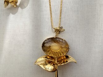 一点もの　K18『蜜色』ーシトリンと蜂のネックレスーの画像