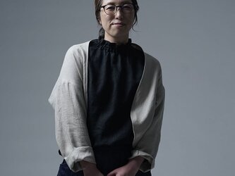 【プレミアム】Linen Jacket トッパーカーディガン / フラックス h006f-flx3の画像