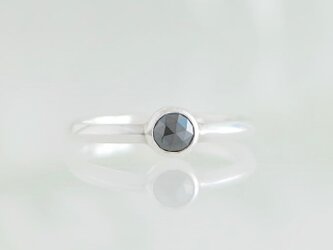 【純銀】ブラックダイヤモンドの指輪の画像