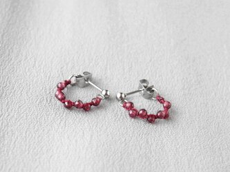 Zigzag Circle Pierce（ガーネット）の画像