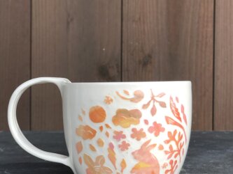 マグカップ　―kakiotoshi うさぎと花の画像