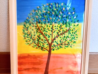 幸せになる木　希望　アート原画　A4サイズの画像