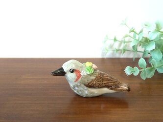 陶飾り ヒヨドリ･３色薔薇の画像