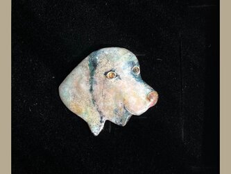 七宝焼　犬のブローチ(セッター種）の画像