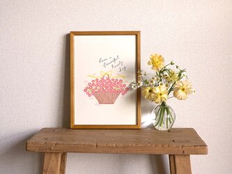 「デイジーの花かご」A4ポスターの画像