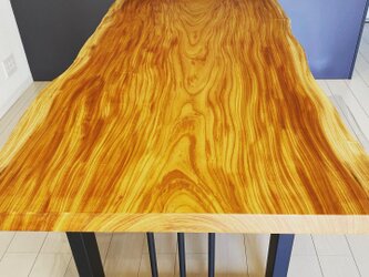 欅一枚板テーブル　アイアン脚仕様の画像