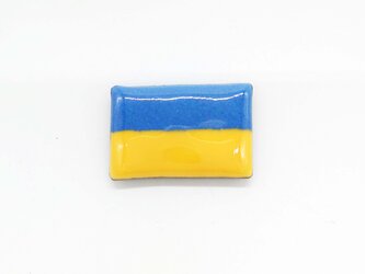【売上50%寄付】ウクライナ国旗の七宝焼ピンブローチ[受注生産]の画像