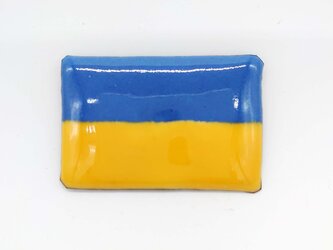 【売上50%寄付】ウクライナ国旗の七宝焼ブローチ[受注生産]の画像