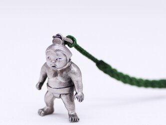 力士～綱取りへの道～/根付/silver925/正絹根付紐/桐箱付の画像