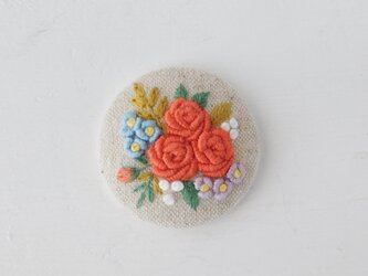 薔薇の花束　刺繍ブローチ　【受注製作】の画像