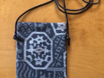 銘仙のスマホポシェット01a 着物 古布 リメイク  ポーチ ケース  ショルダーの画像