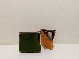 姫路レザーminiがま口財布◆L字　黒　カード入れ　名刺入れ　一粒万倍日の画像