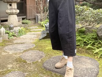【着物リメイク】ふんわりバルーンパンツ/綿/刺し子の画像