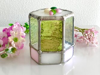 『Sweet Night』桜と抹茶のケーキ　LEDキャンドルホルダーの画像