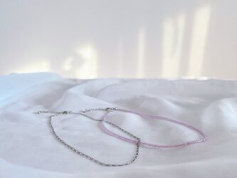 choker necklace　チョーカーネックレス　シルバーネックレス　ビーズネックレス　２本セットの画像