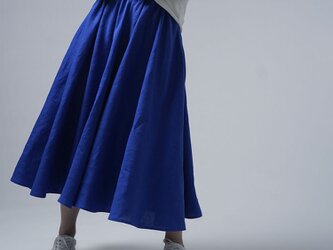 【wafu】Linen Skirt リネン サーキュラースカート/ウルトラマリン s002f-umn1の画像