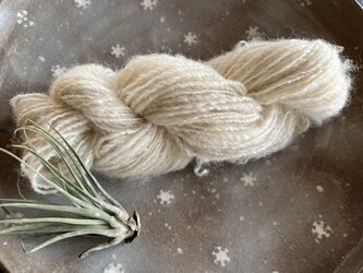 手紡ぎ野良糸　ニュージーランド産ペレンデール羊(白)Cの画像
