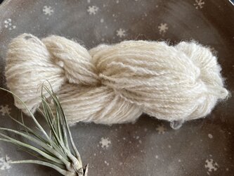 手紡ぎ野良糸　ニュージーランド産ペレンデール羊(白)Dの画像