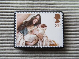 イギリス1984年　クリスマス切手ブローチ 7903の画像