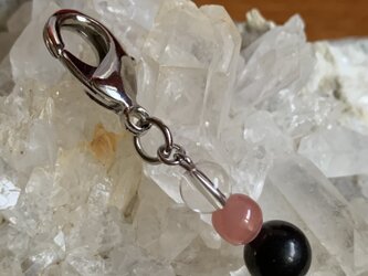 インカローズとシュンガイトのチャームの画像