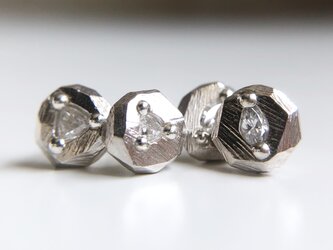 SV925 diamond stud earrings -Sparkling rocks- MQの画像