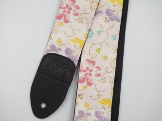 京都金襴＊春の花帆布ギターストラップの画像