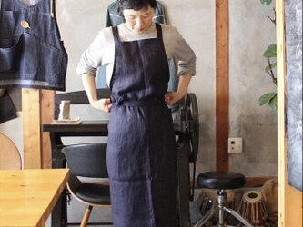 LINEN APRON c/#D.NAVYの画像