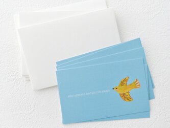 メッセージカードセット（実りを運ぶ小鳥/ブルー）の画像