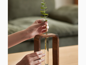 受注生産 職人手作り 一輪挿し 木製花瓶 花瓶 天然木 無垢材 一人暮らし ギフト 木工 木目 木製雑貨 家具 LR2018の画像