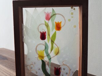 ガラス絵＊チューリップの画像