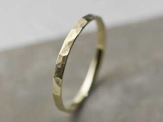 つや消し槌目 真鍮シンフラットリング 2.0mm幅 マットハンマー｜BRASS RING｜745の画像