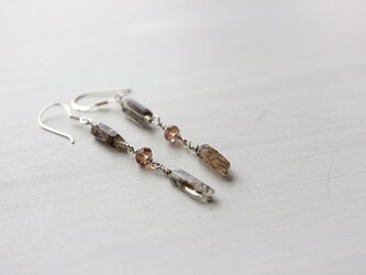 ハーキマーダイヤモンド＊カコクセナイトインクォーツ＊シルバーピアス＊no.589の画像