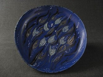 食器（18）コバルト釉彩色皿　陶芸家オリジナル陶器の画像