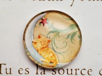 ねこ(13)　ガラスカボション　25ｍｍ　アンティーク調　ハンドメイドの画像
