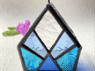 【Small church】 CELTIK Deep blue　LED専用キャンドルホルダー ステンドグラスの画像