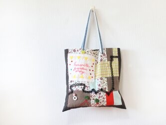 ことば刺繍トート「Favorite garden story 2」の画像