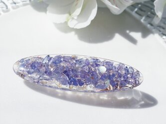 タンザナイトとオパール・ラブラドライトのジュエル・ヘアクリップ/バレッタ7cm　～Mayaの画像