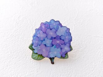 紫陽花のブローチ(ブルー)の画像