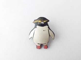 イワトビペンギン 漆ブローチの画像