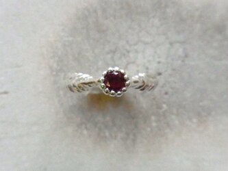 Rhodolite flower Ring / SV925,ロードライトガーネットの画像