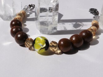 ほたる玉 羽織紐 メンズ とんぼ玉 光る ホタル ガラス 琉球 沖縄 お土産 プレゼント ペア アクセサリー 送料無料 イエローの画像