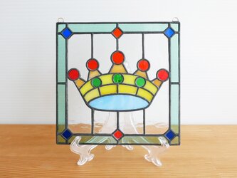 ステンドグラス ミニパネル 王冠 15cmの画像